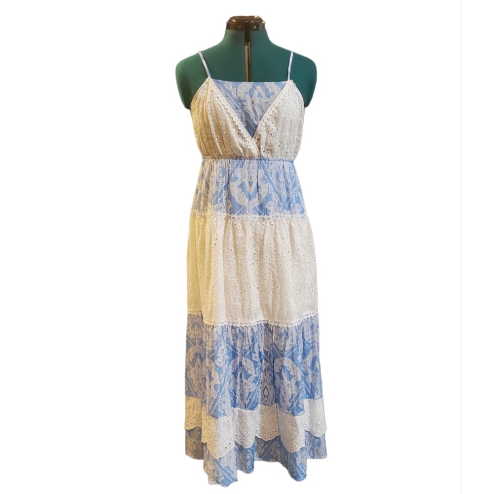 Anthropologie Nylon Apparel Eyelet Maxi Dress